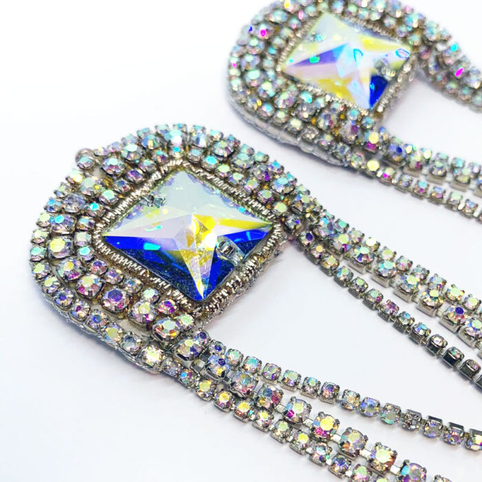 Сережки з кристалами Swarovski хамелеон